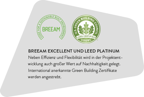 BREEAM EXCELLENT und LEED PLATINUM